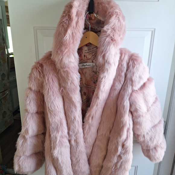 Jackets & Blazers - Pink Faux Fur Coat